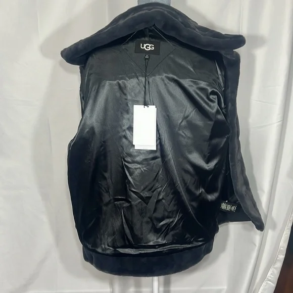 UGG Women's Frankie Trucker Faux Fur Jacket Ink Grey Sz M Warm Soft Cozy - Picture 11 of 16